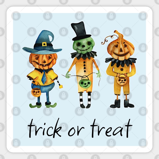 Halloween Pumpkin Crew - Trick Or Treat Magnet by Whimsical Frank